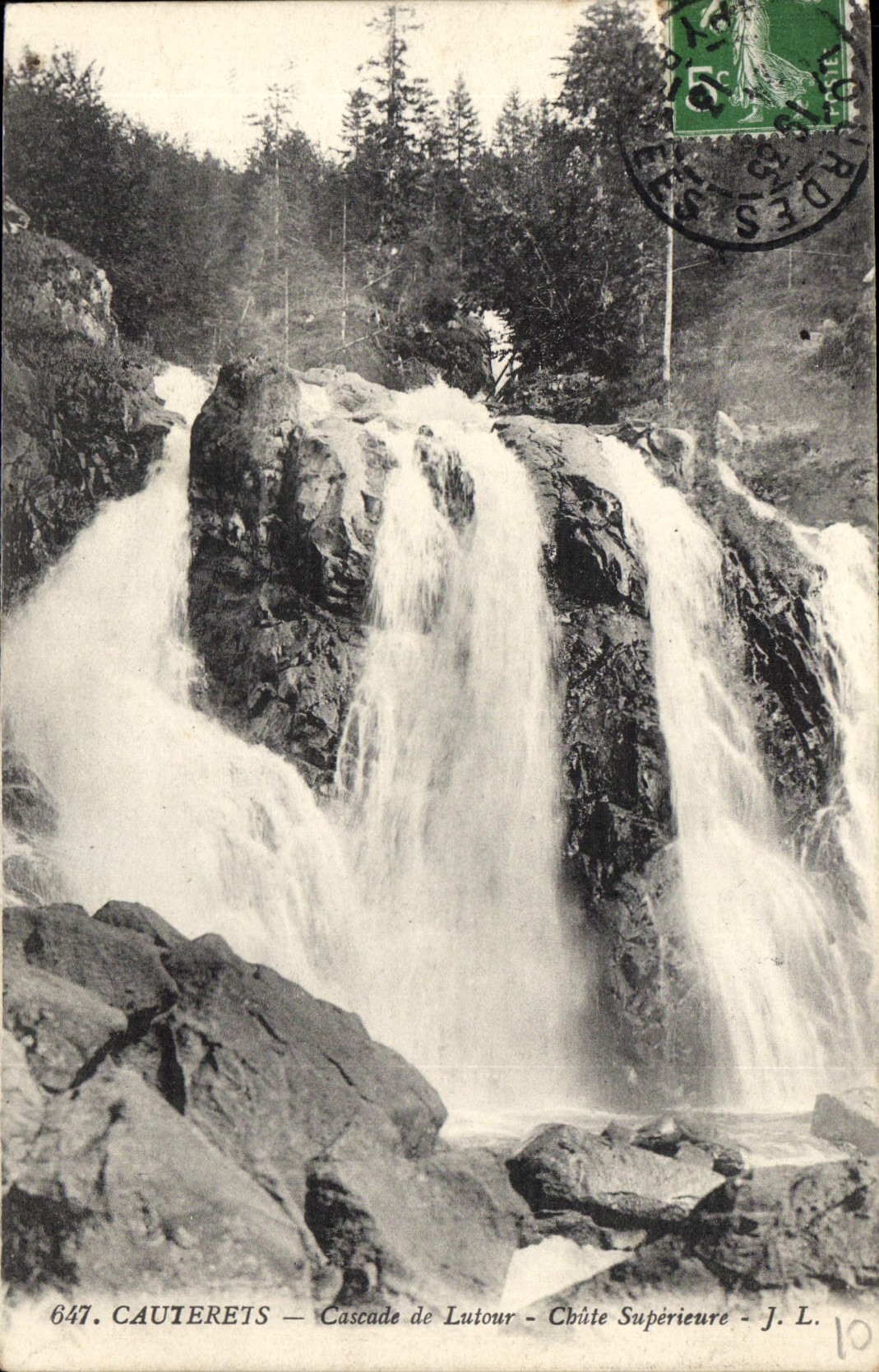CPA Cauterets Cascade de Lutour Chute Superieure