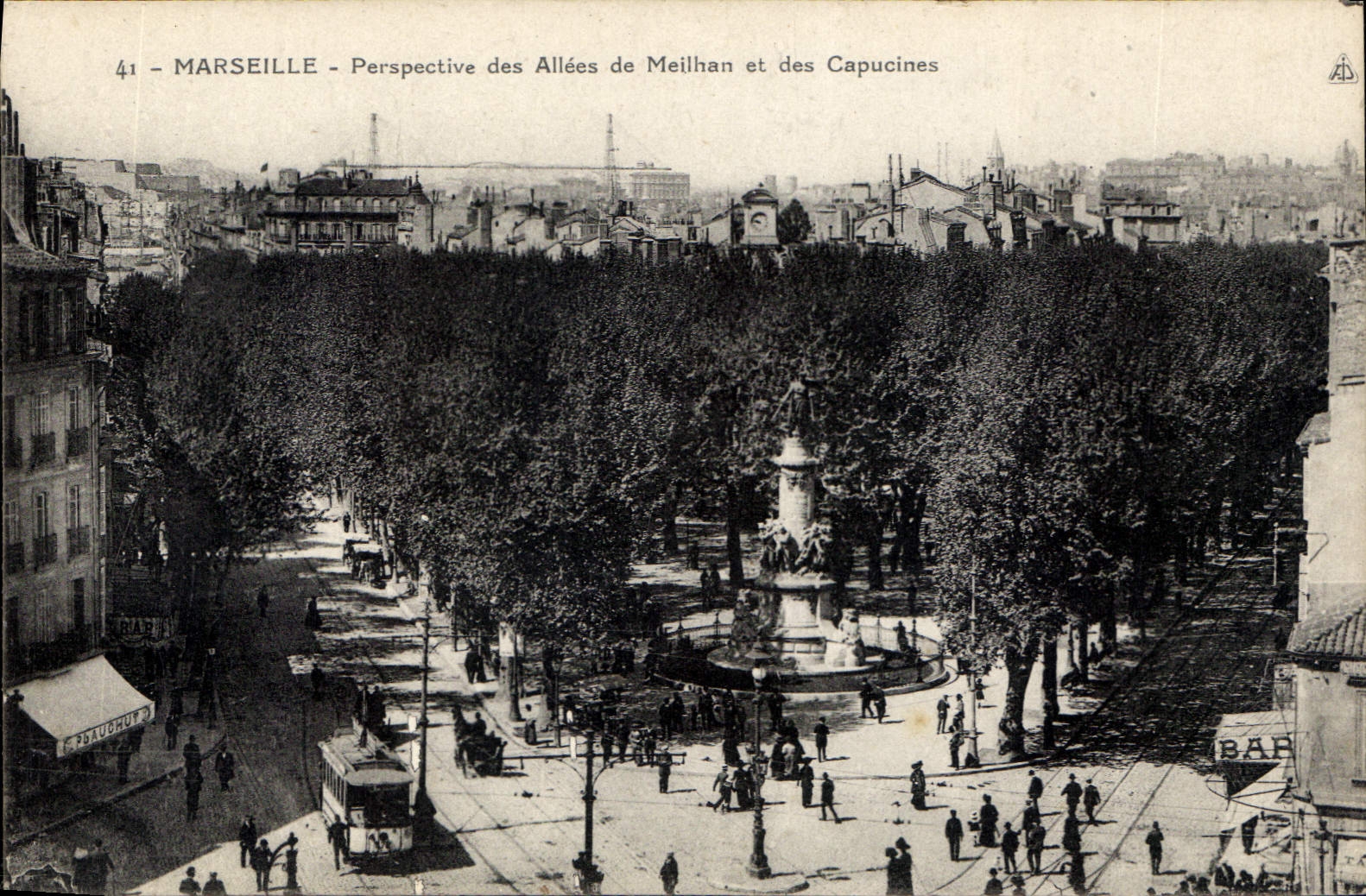 CPA Marseille Perspective des Allees de Meilhan et des Capucines 