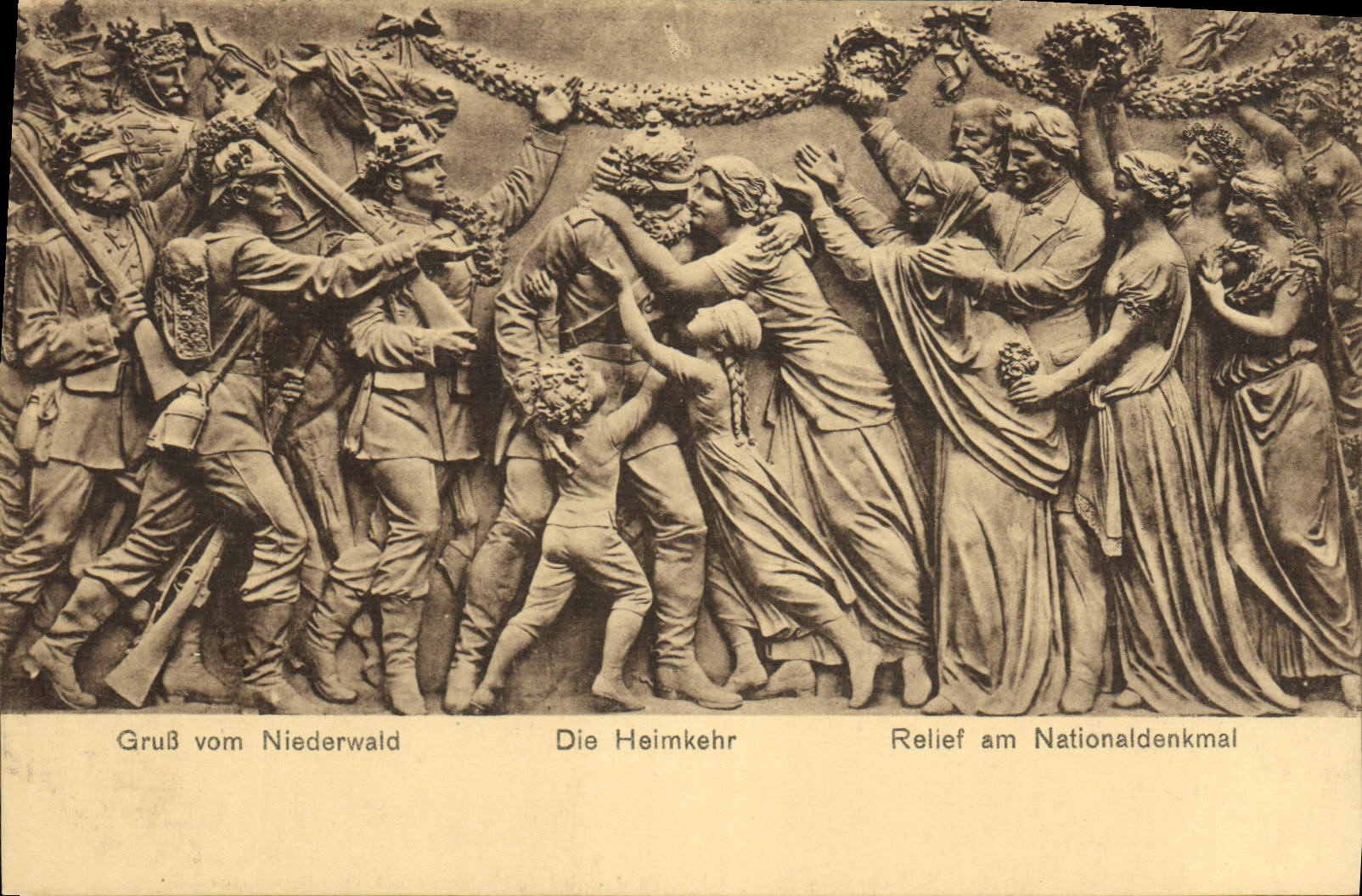 CPA Gruss vom Niederwald Der Heimkehr Relief am Nationaldenkmal