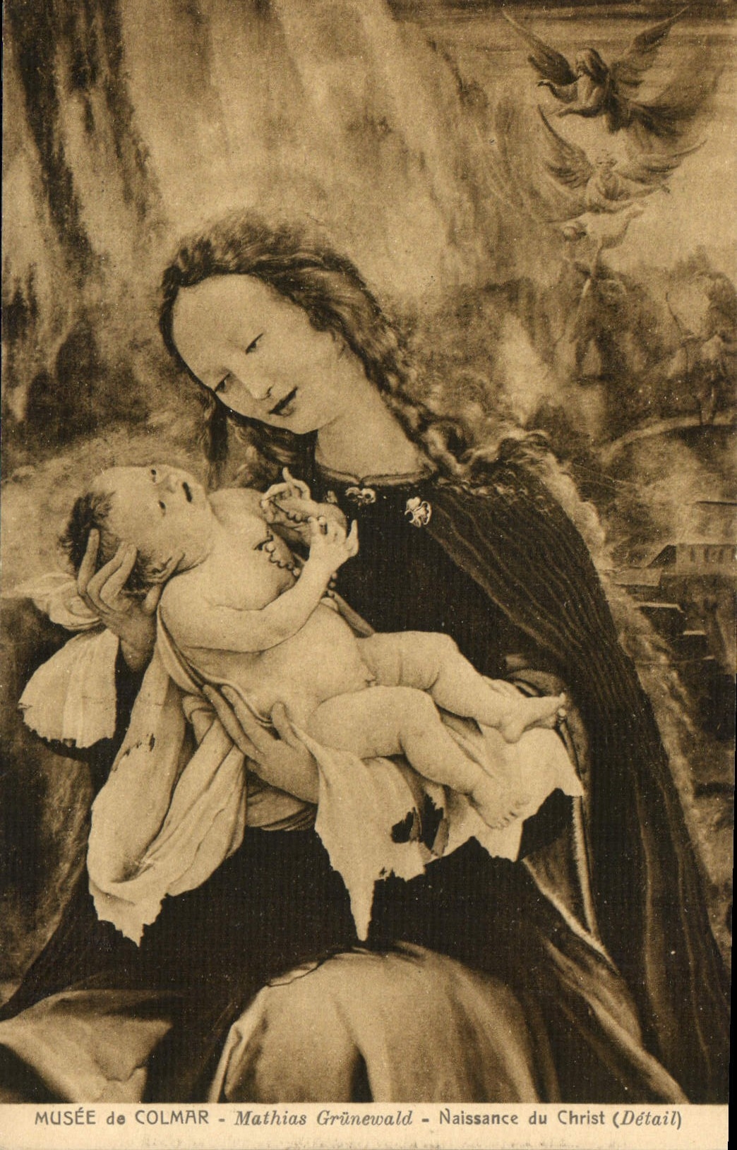 CPA Musee de Colmar Mathias Grunewald Naissance de Christ Detail