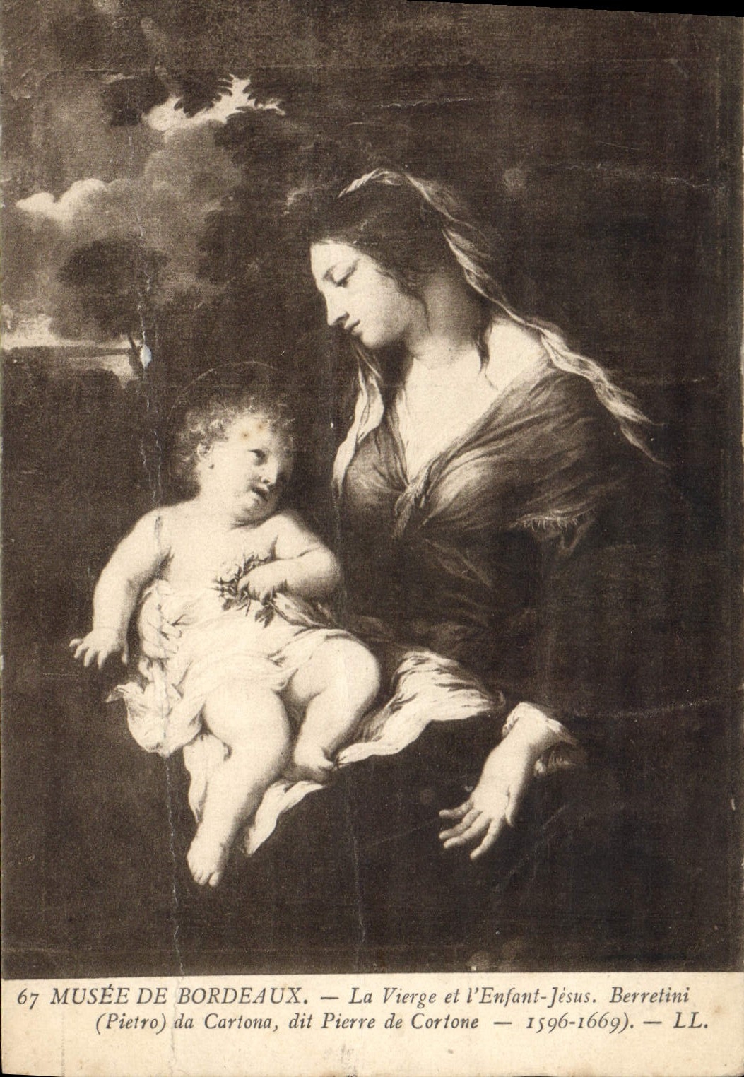 CPA Musee de Bordeaux la Vierge et l'Enfant Jesus Berrelini Pietro da Cartona dit Pierre de Cortone 