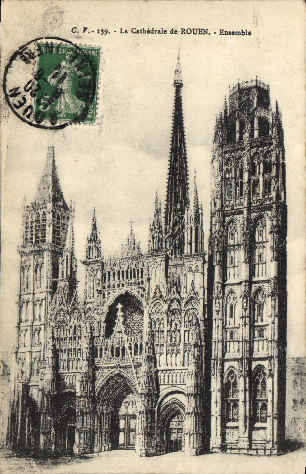 CPA La Cathedrale de Rouen Ensemble 