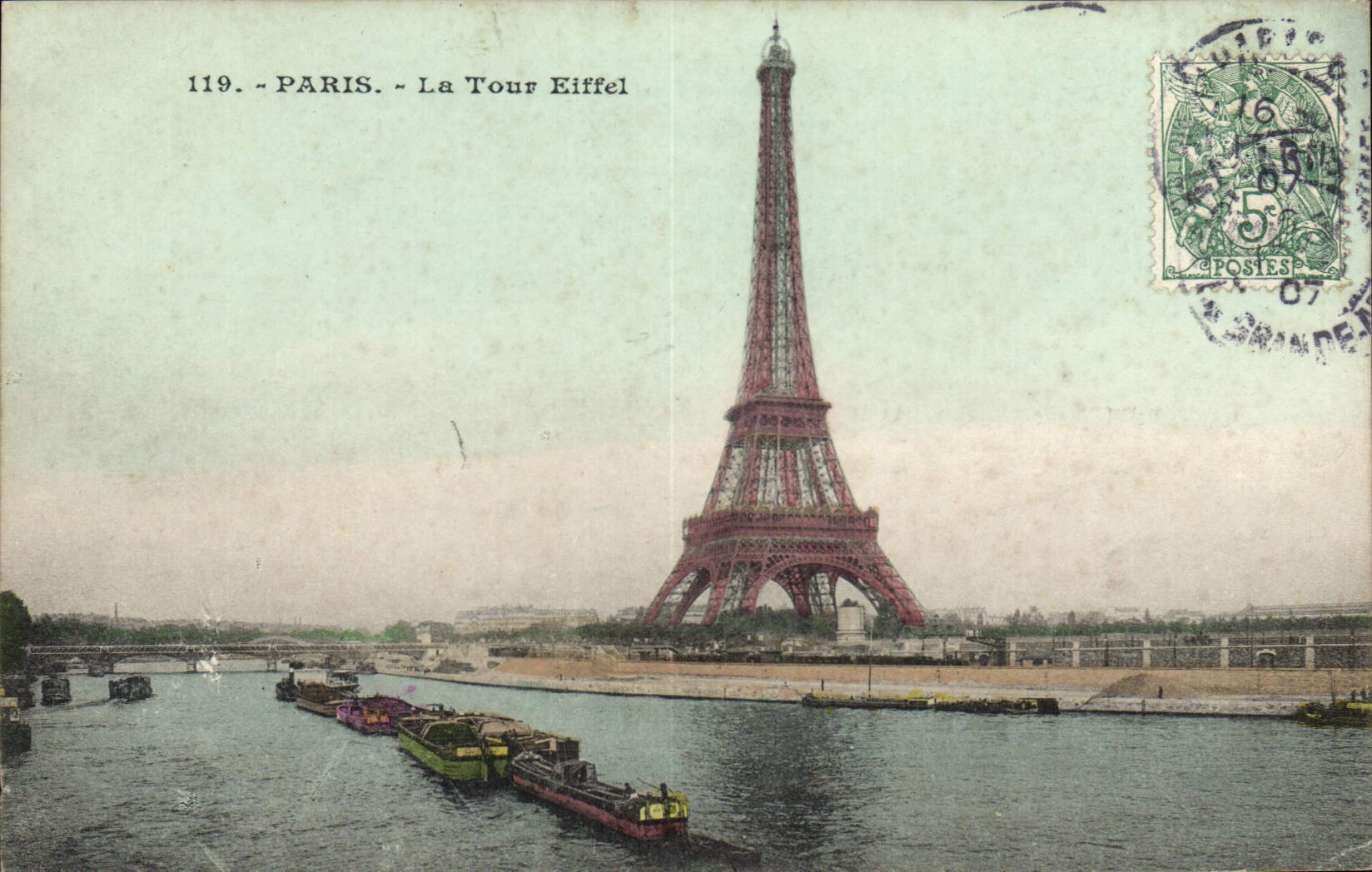 CPA Paris La Tour Eiffel Bateau