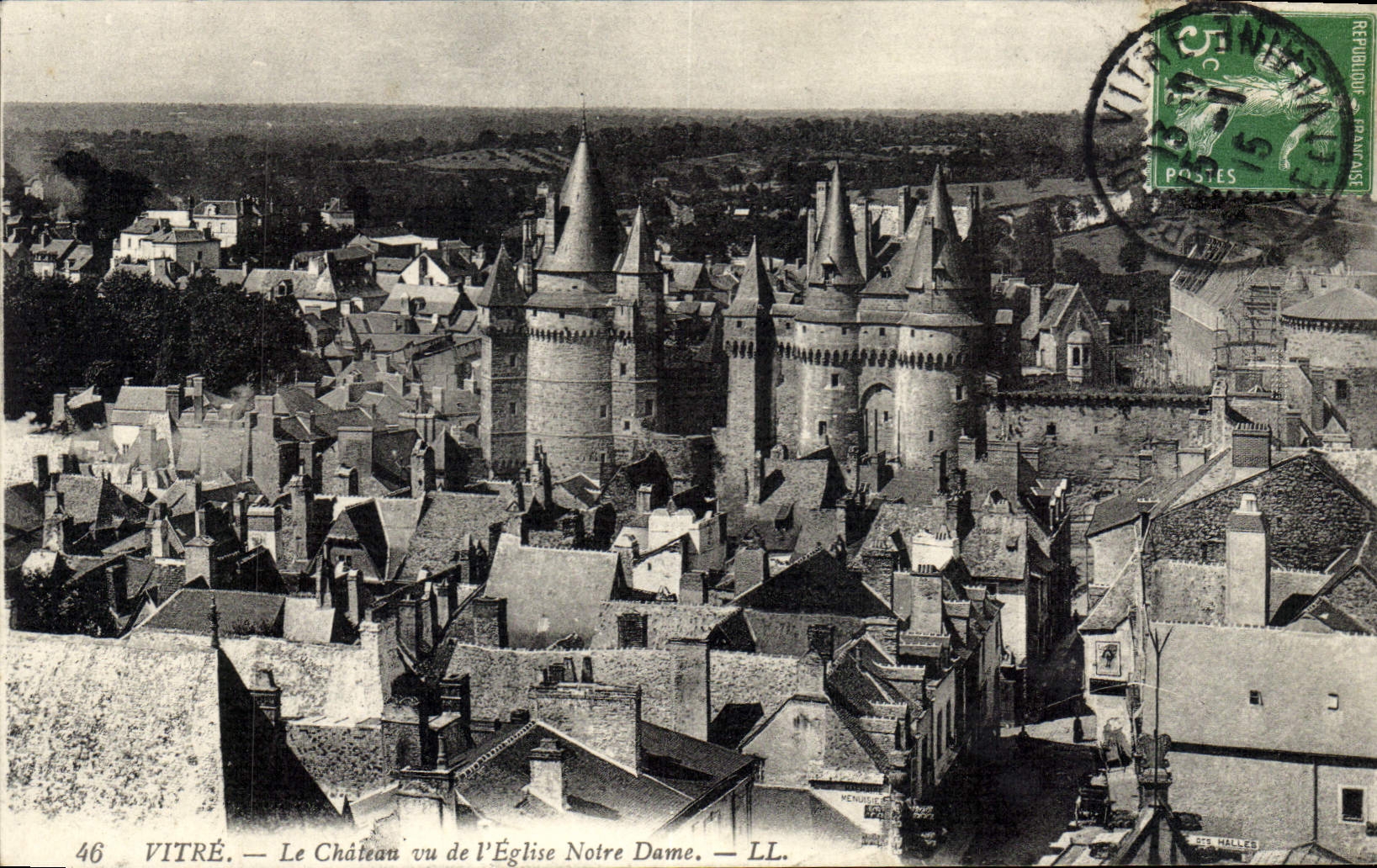 CPA Vitre le Chateau vu de l'eglise Notre Dame 