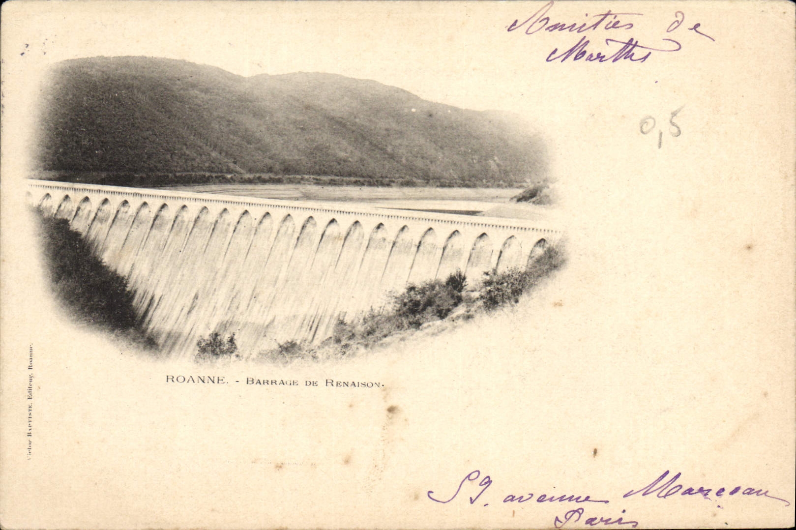 CPA Roanne Barrage de Renaison 