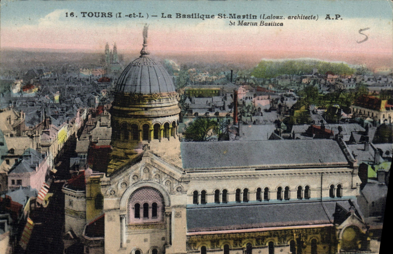 CPA Tours I et L la Basilique St Martin Laloux architecte 