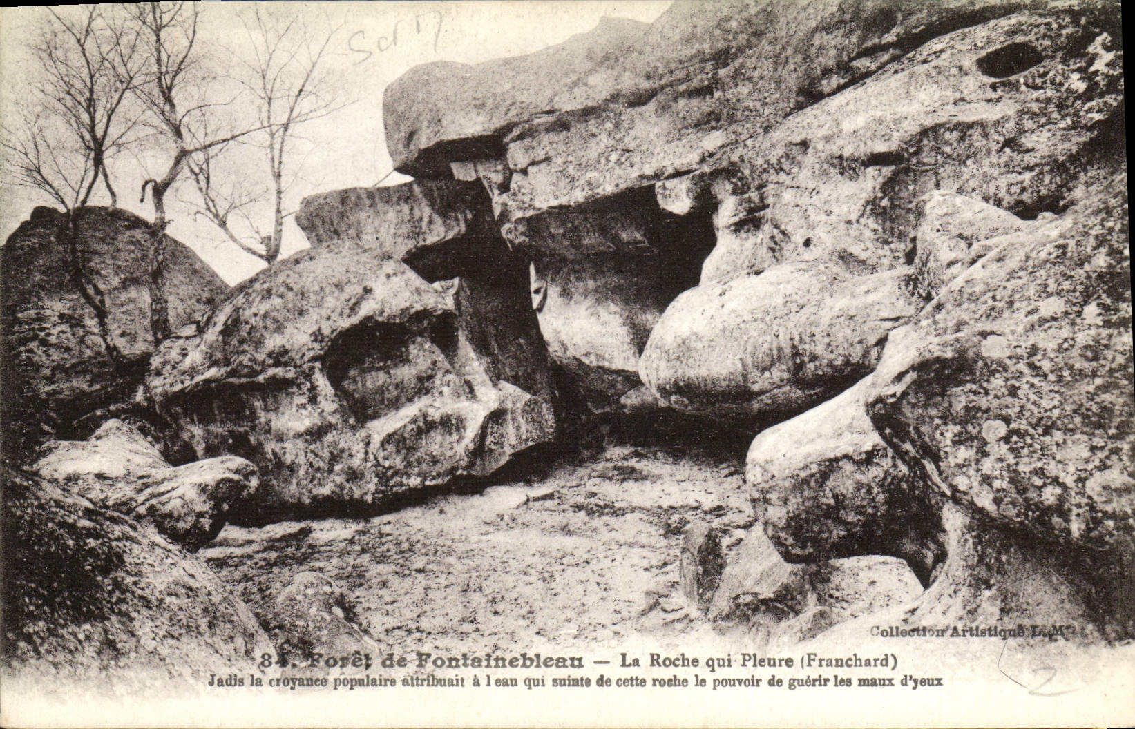 CPA Foret de Fontainebleau la roche qui Pleure Franchard
