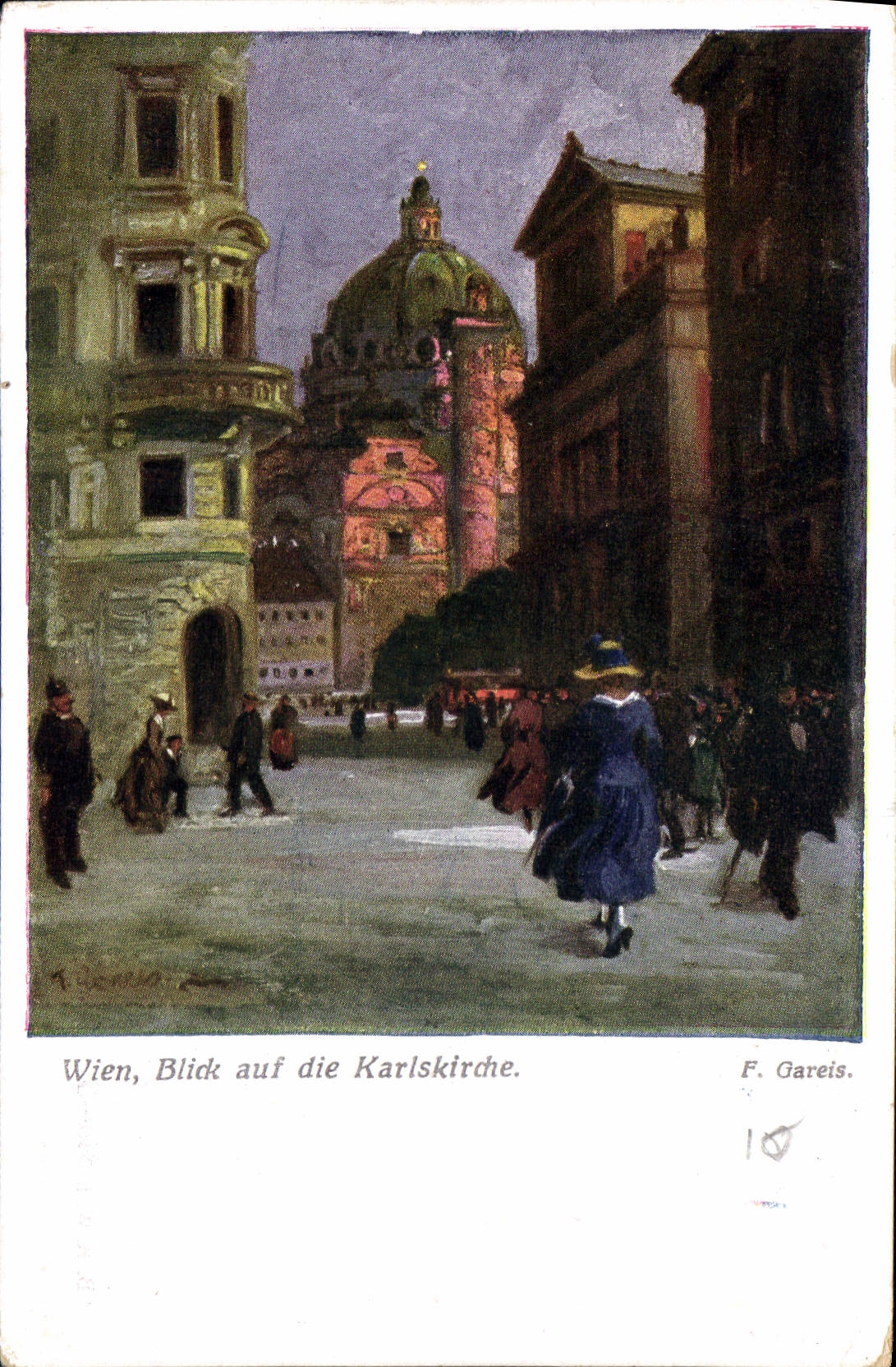 CPA Wien Blick auf die Karlskirche 