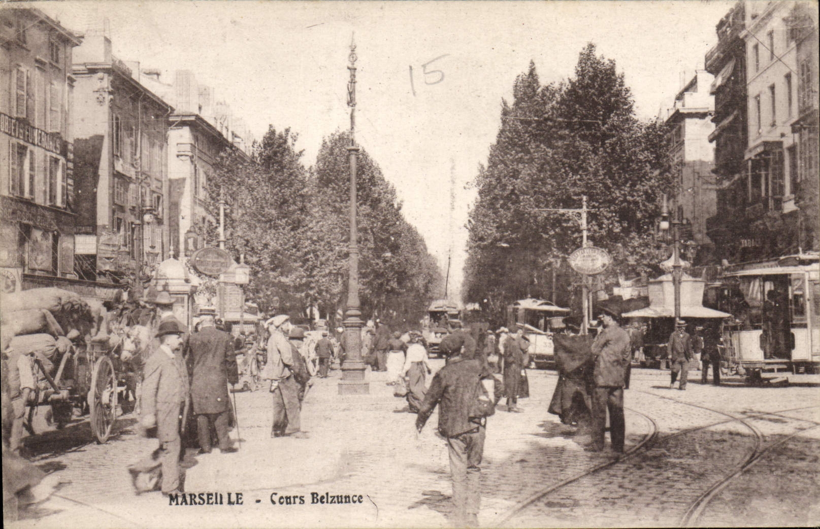 CPA Marseille Cours Belzunce Tramway