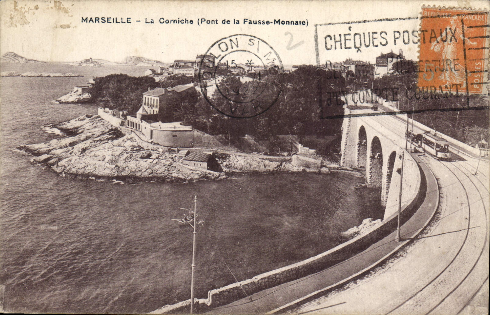 CPA Marseille la Corniche Pont de la Fausse Monnaie 