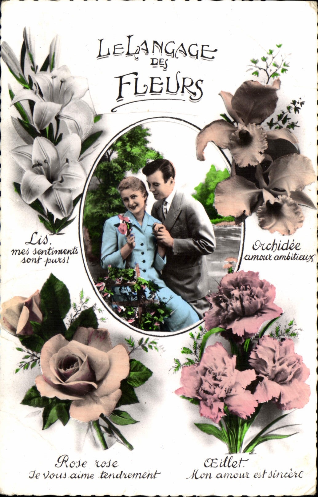 CPA Le Langage des Fleurs Femme