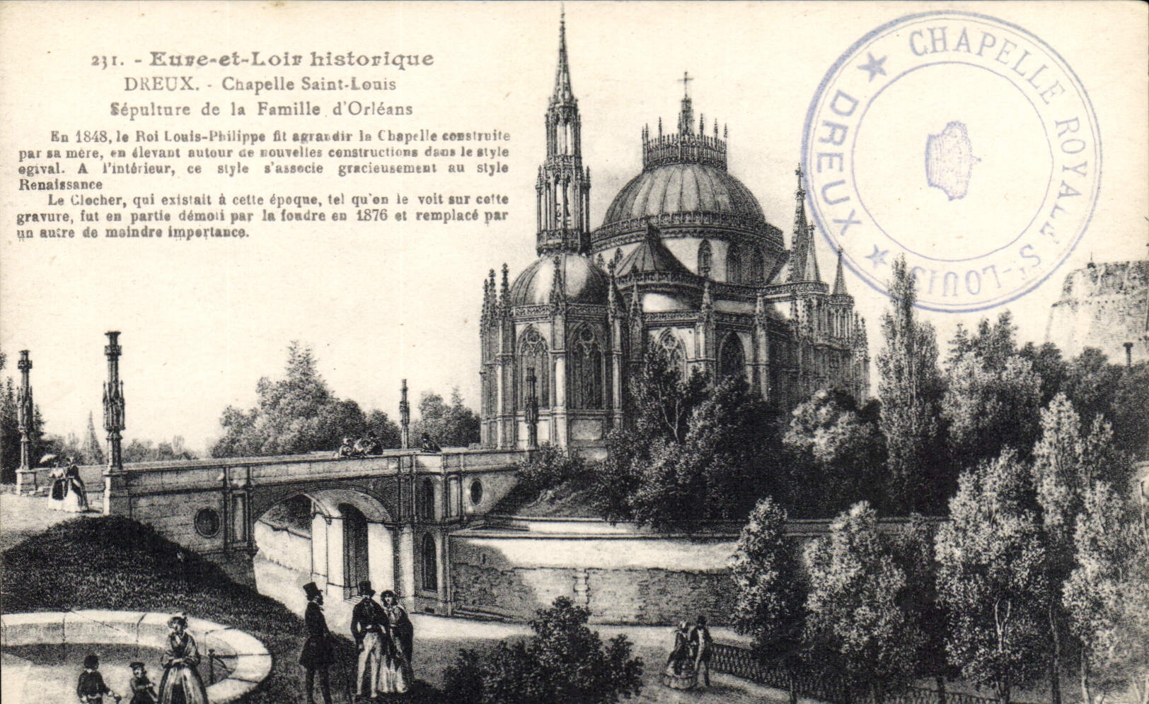 CPA Eure et Loir Historique Dreux Chapelle Saint Louis Supelture de la Famille d'Orleans 