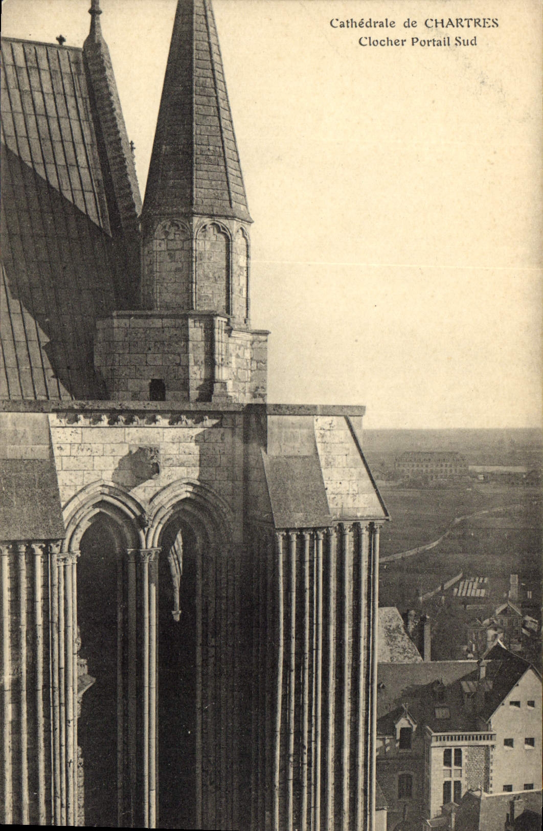 CPA Cathedrale de Chartres Clocher Portail Sud