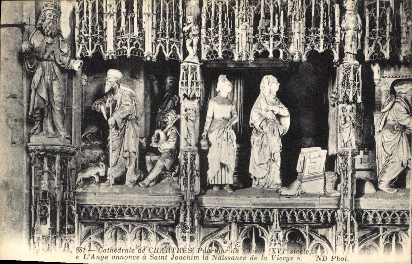 CPA Cathedrale de Chartres Pourtour du Choeur XVI siecle l'Ange annonce a Saint Joachim la Naissance