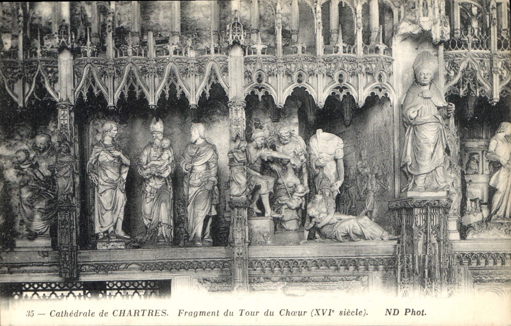 CPA Cathedrale de Chartres Fragment du Tour du Choeur XVI siecle 