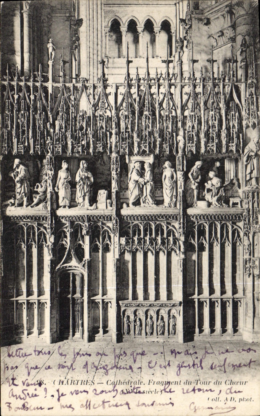 CPA Chartres Cathedrale Fragment du Tour du Choeur
