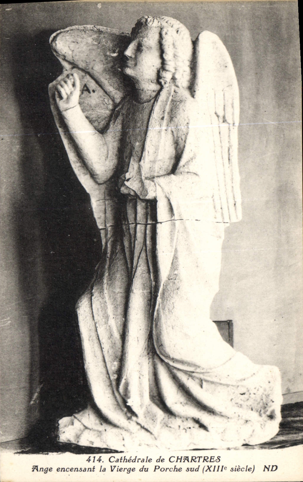 CPA Cathedrale de Chartres Ange encensant la Vierge du Porche sud XIII siecle