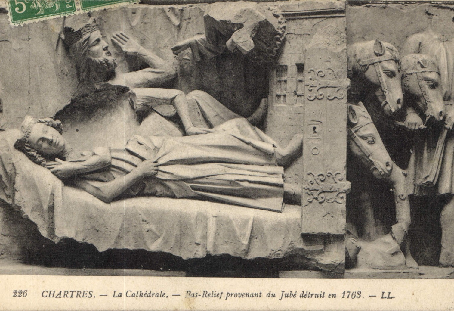 CPA Chartres La Cathedrale Bas Relief provenant du Jube detruit en 1763