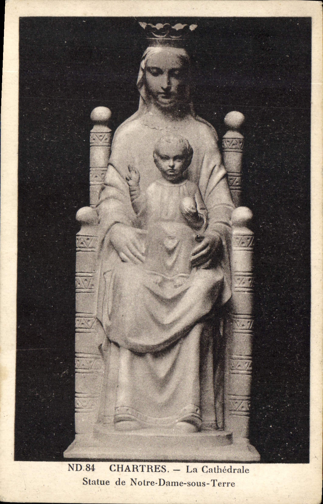 CPA Chartres La Cathedrale Statue de Notre Dame sous Terre 