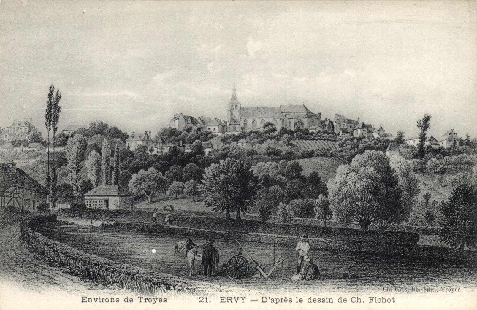 CPA Environs de Troyes Ervy D'Apres le dessin de Ch Fichot