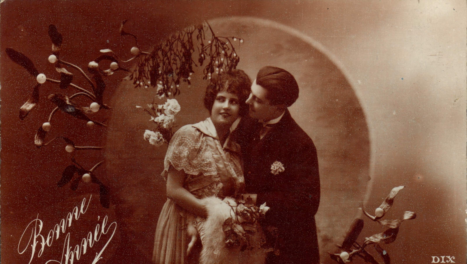 CPA Bonne Annee Femme