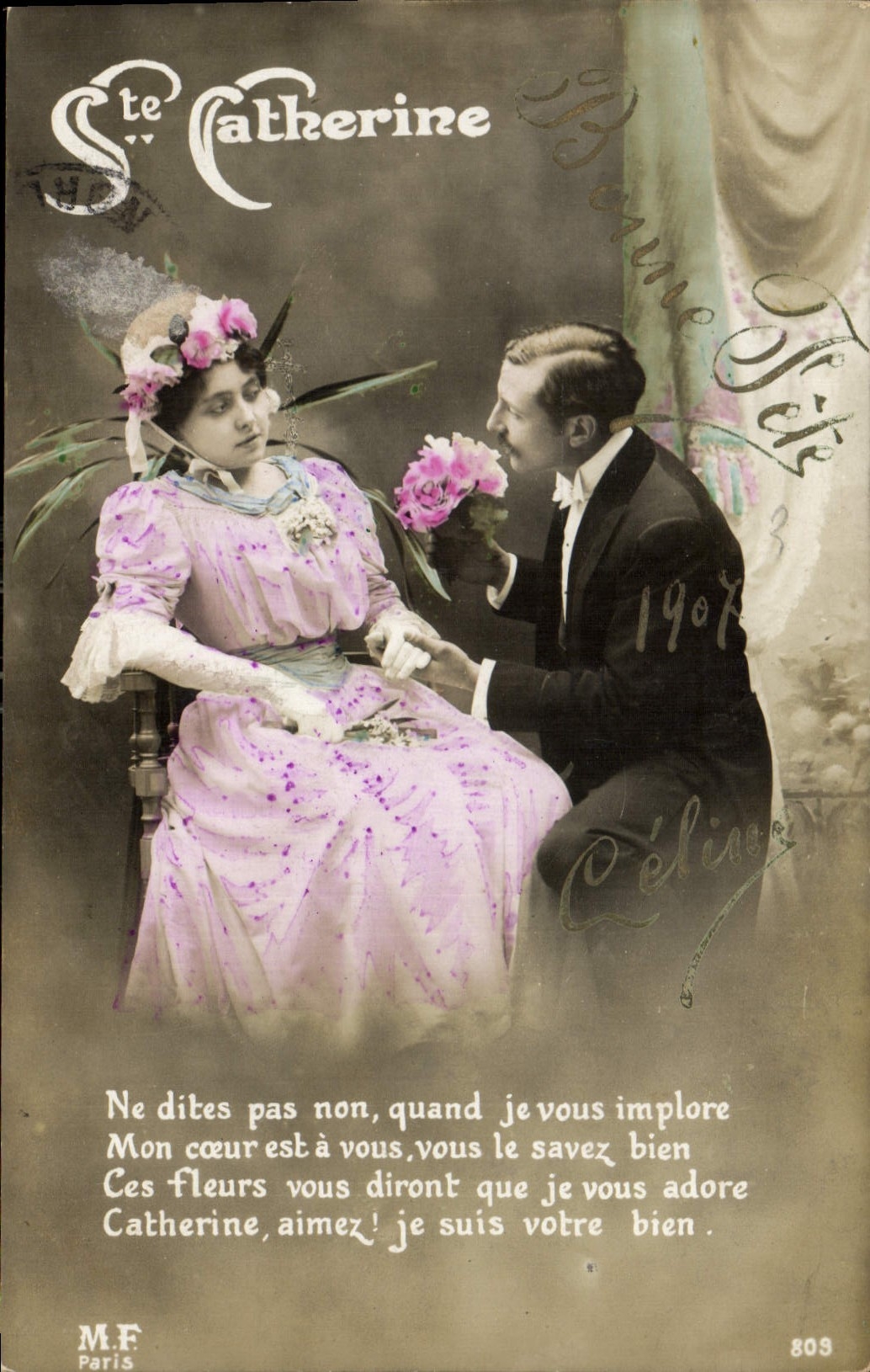 CPA Ste Catherine Bonne Fete Femme