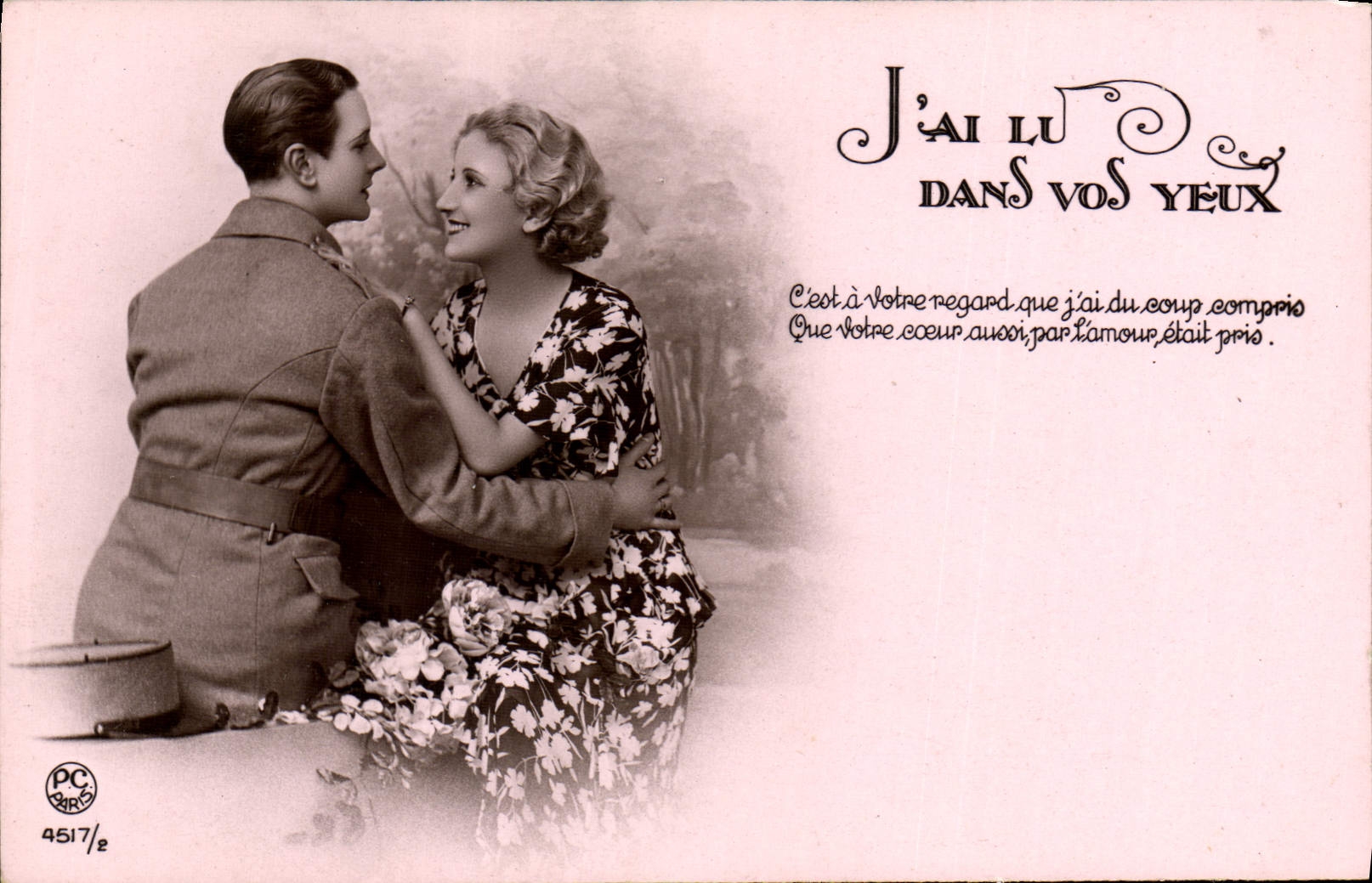 CPA J'ai lu dans vos yeux Femme