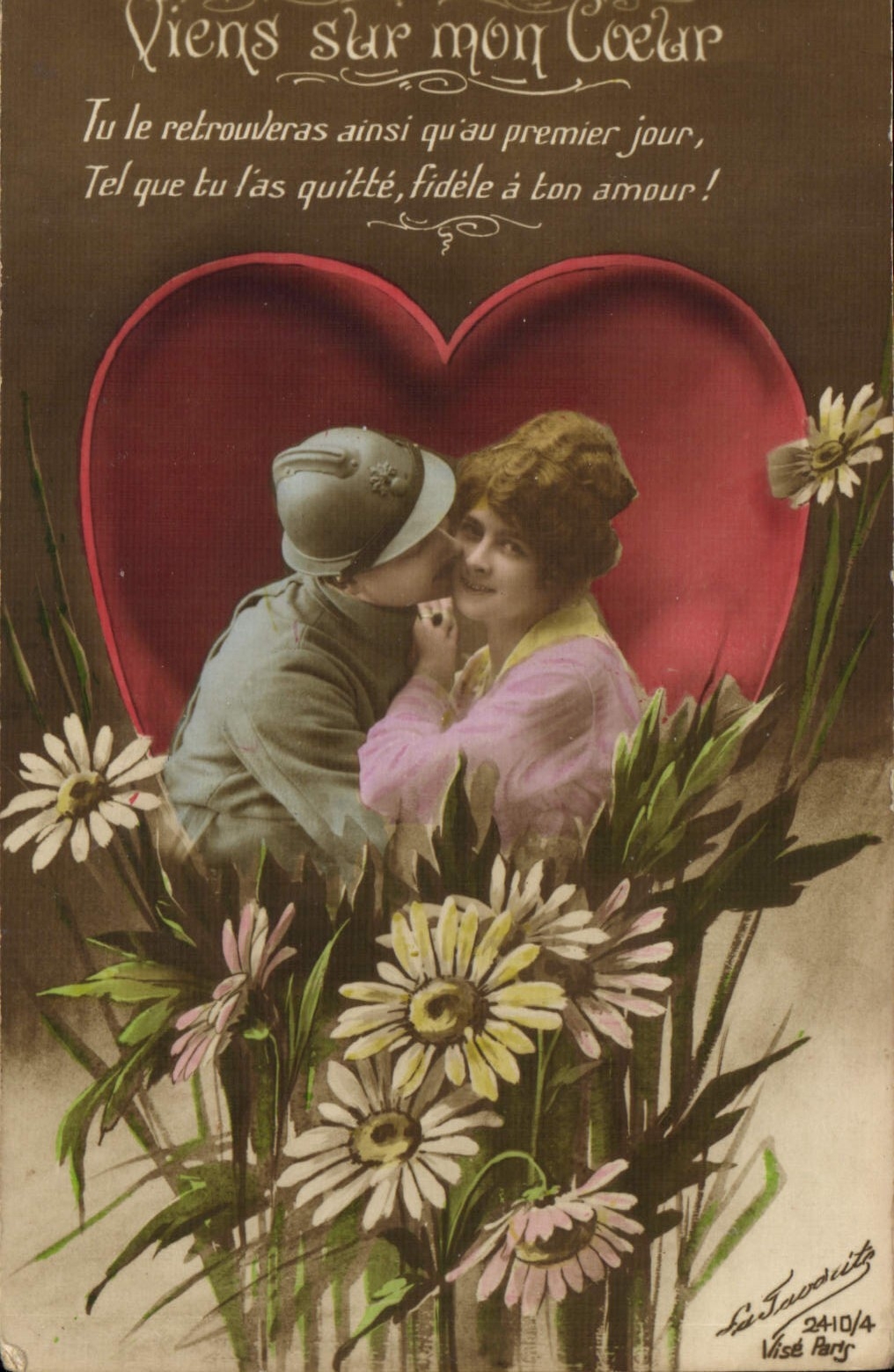 CPA Viens sur mon Coeur Femme