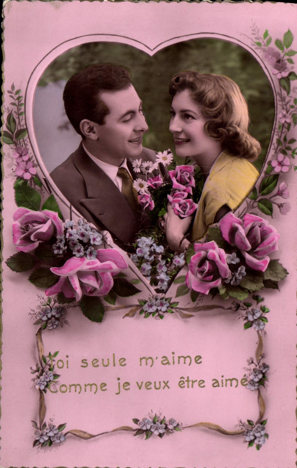 CPA Toi seule m'aime comme je veux etre aime Femme