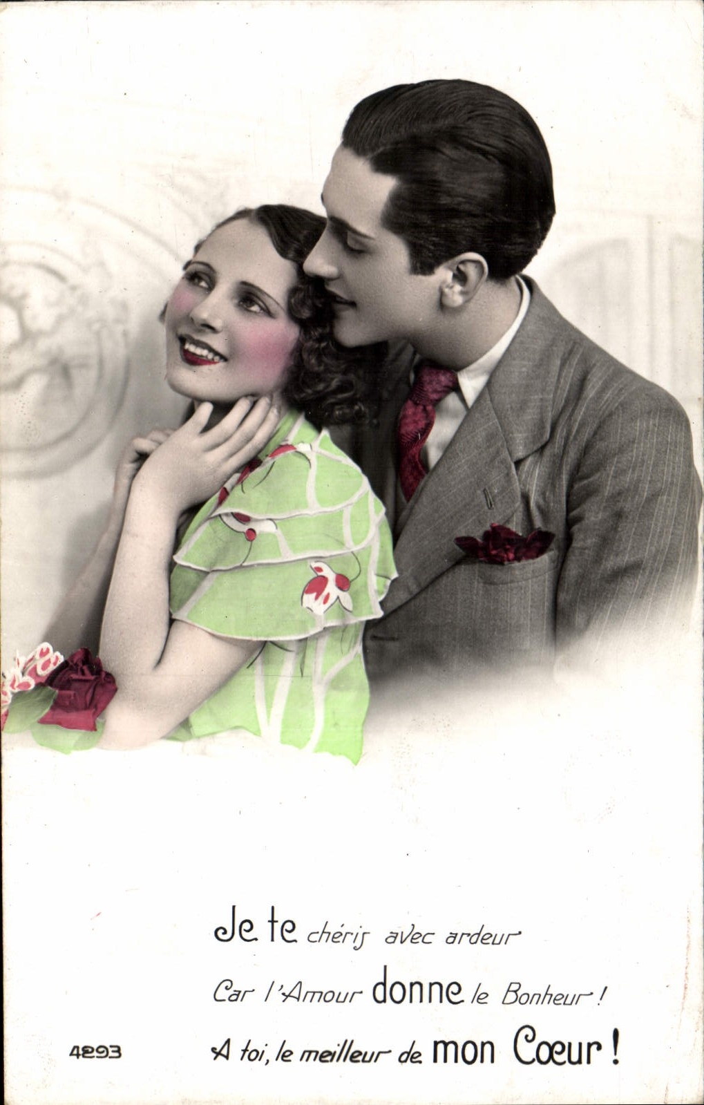 CPA Je te cheris avec ardeur Femme