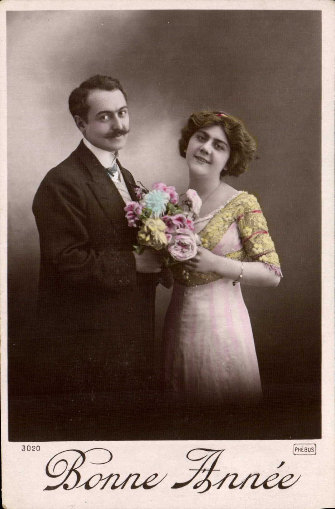 CPA Bonne Annee Femme