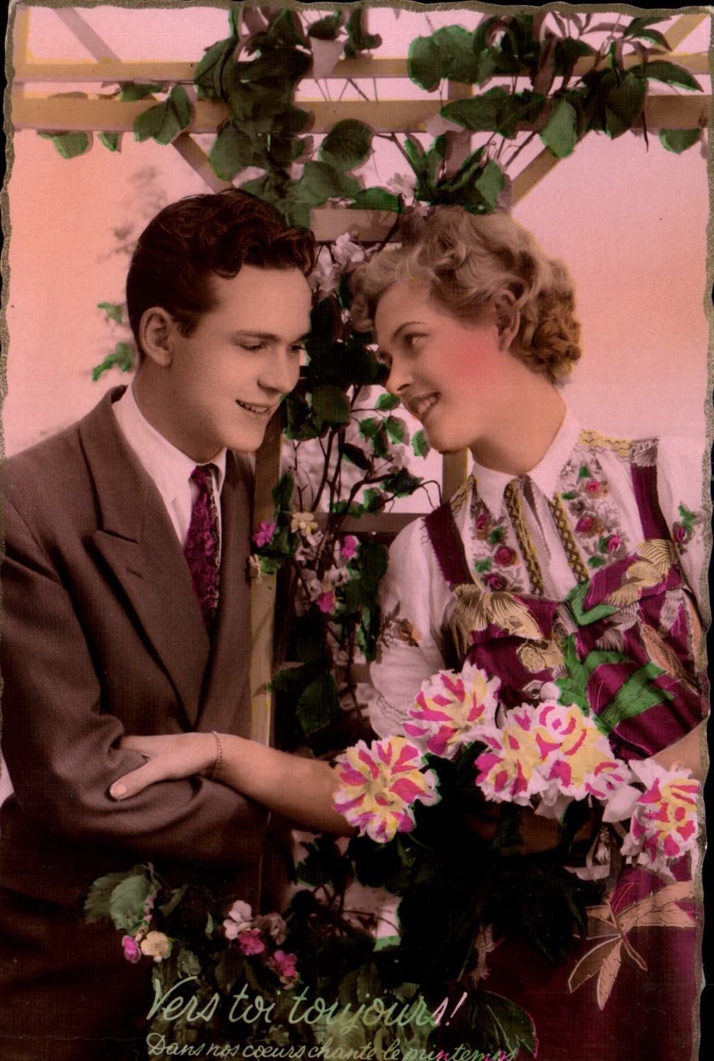 CPA Vers toi toujours Femme