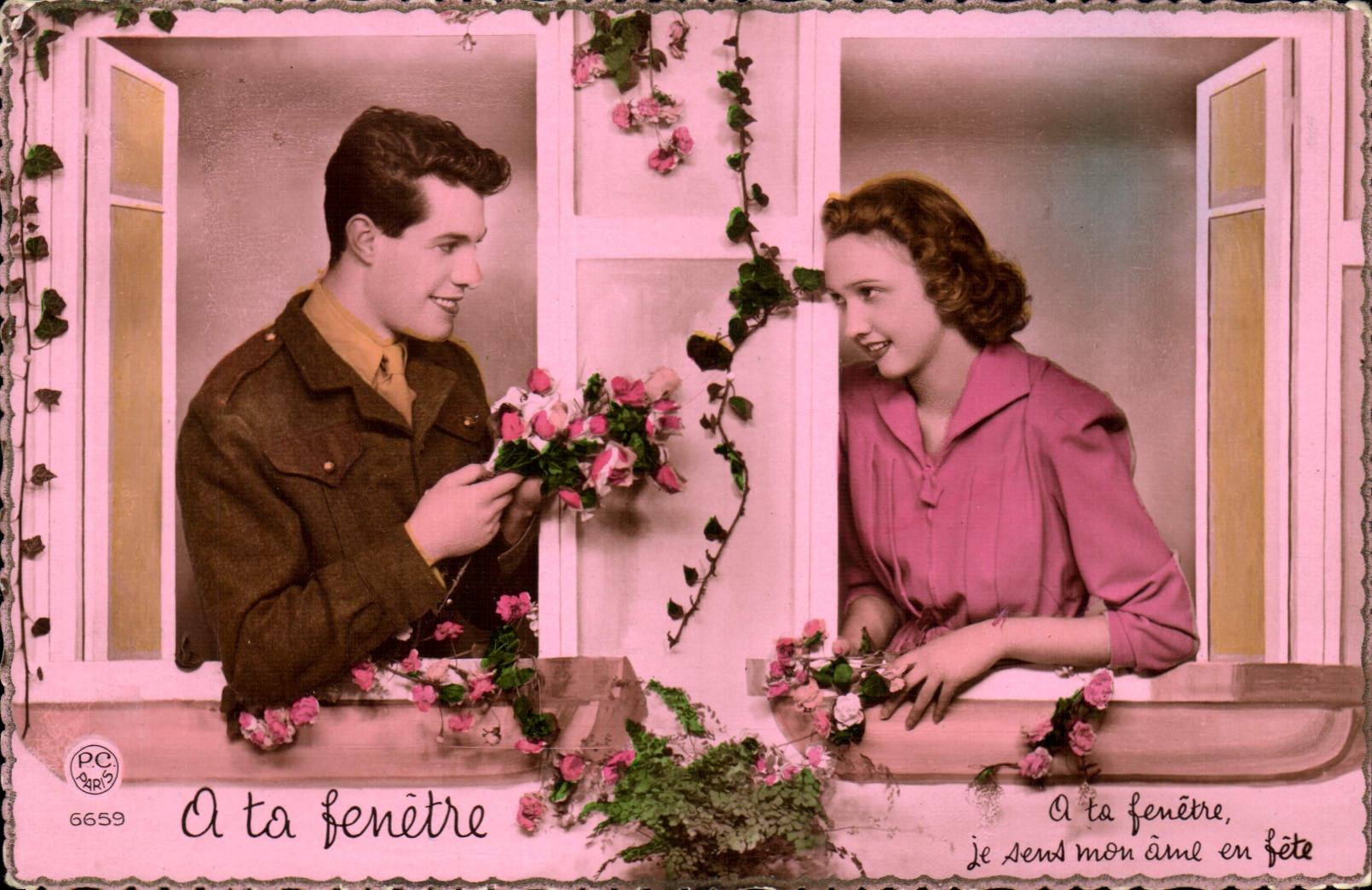 CPA O ta fenetre Femme