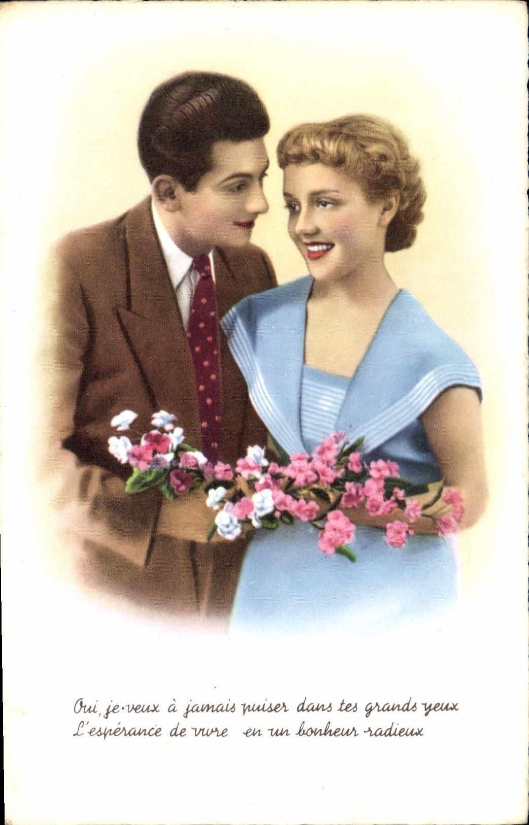 CPA Oui je vieux a jounais visier dans tes grande yeux Femme