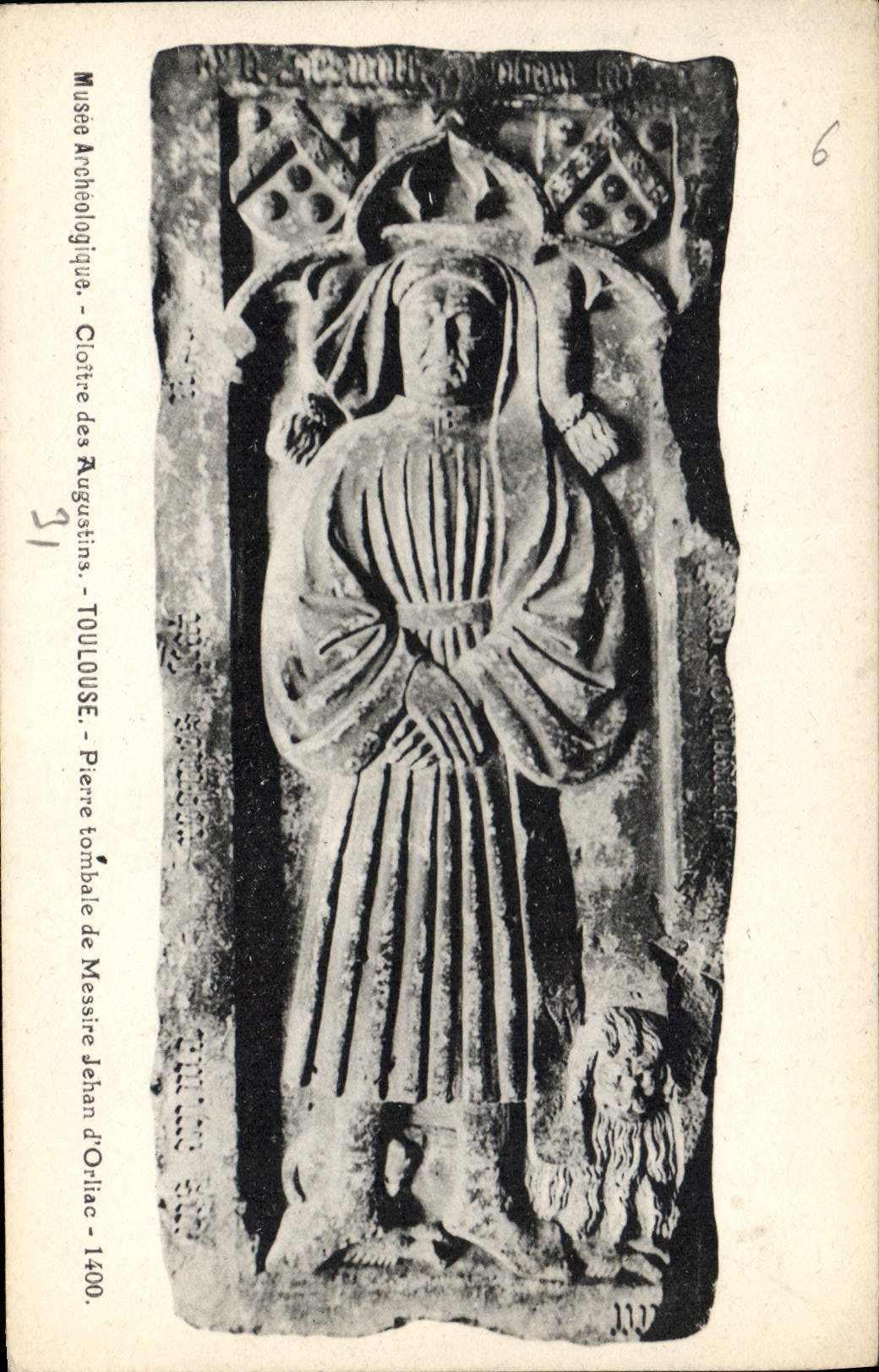 CPA Musee Archeologique Cloitre des Augustins Toulouse Pierre tombaie de Messire Jehan d'Orliac 