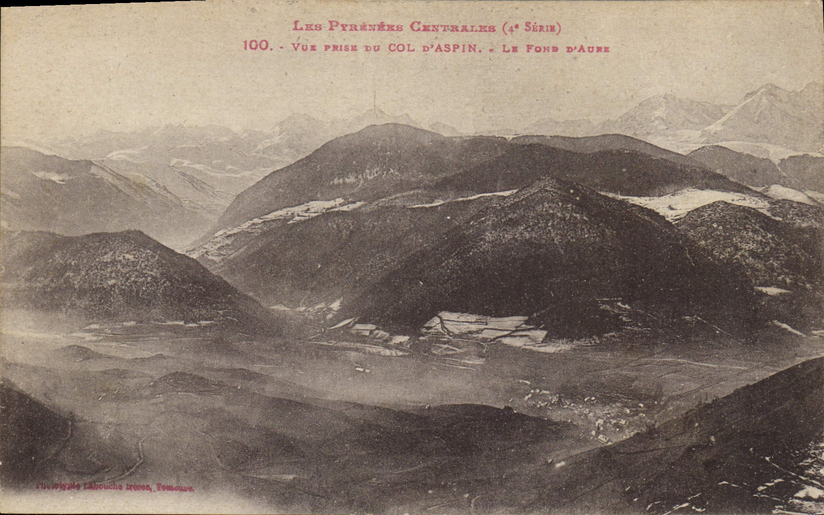 CPA Vue prise du Col d'Aspin Le fond d'Aure