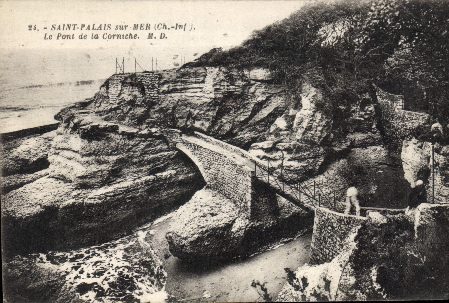 CPA Saint Palais sur Mer Ch Inf Le Pont de la Corniche