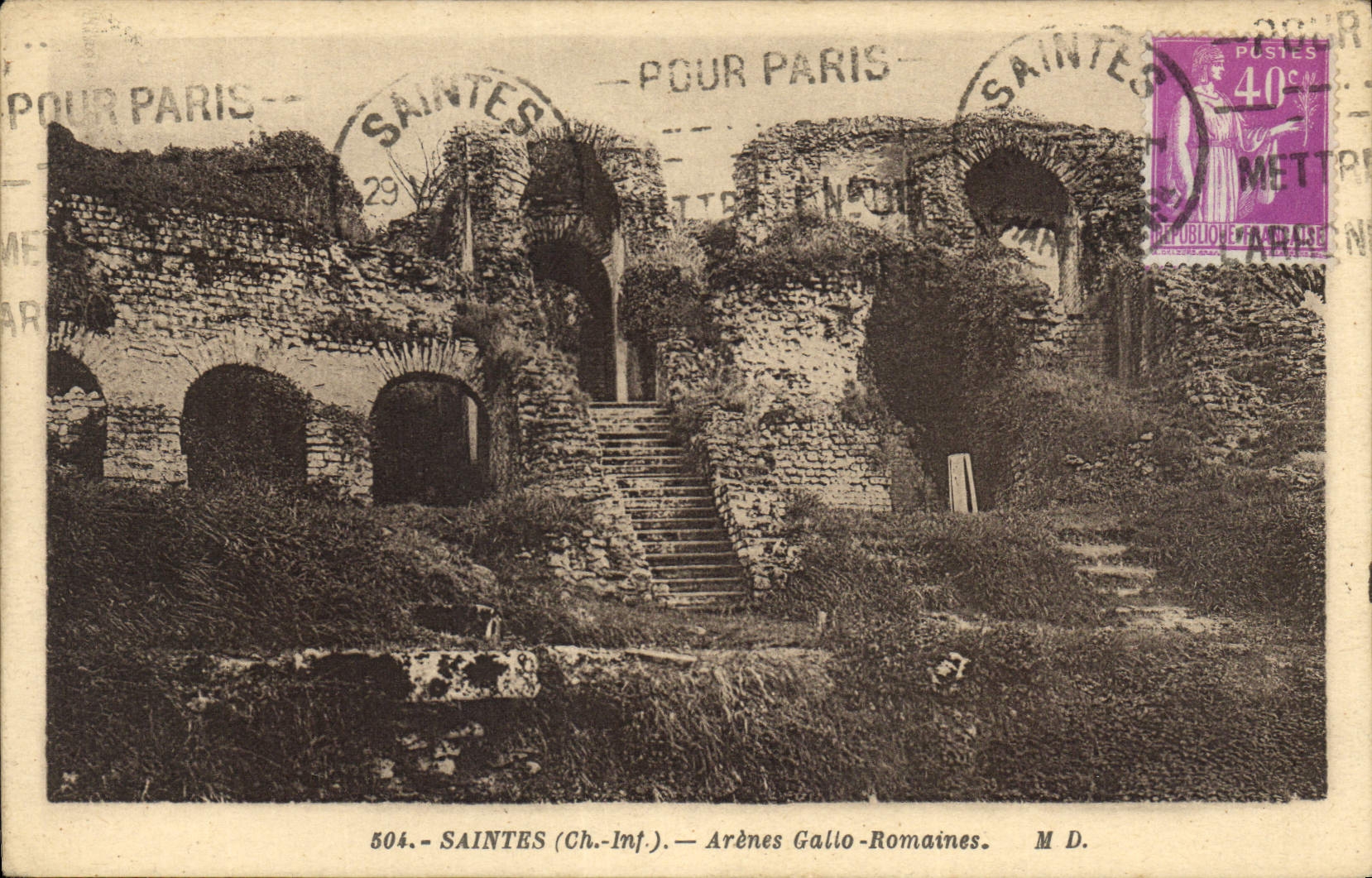CPA Saintes Ch Inf Arenes Gallo Romaines 
