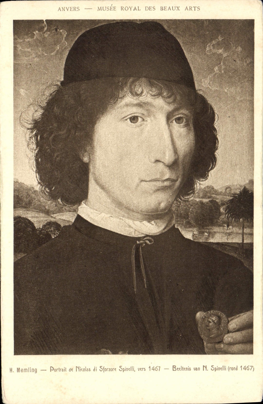 CPA Anvers Musee Royal des Beaux Arts Memling Portrait de Nicolas di Sforzore Spinelli