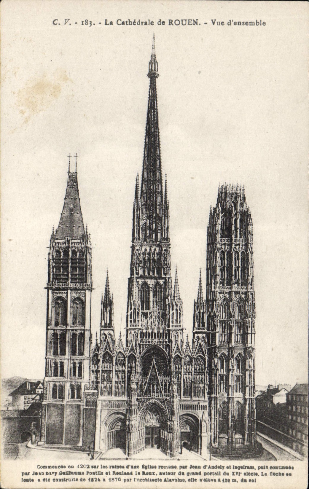 CPA La Cathedrale de Rouen Vue d'ensemble