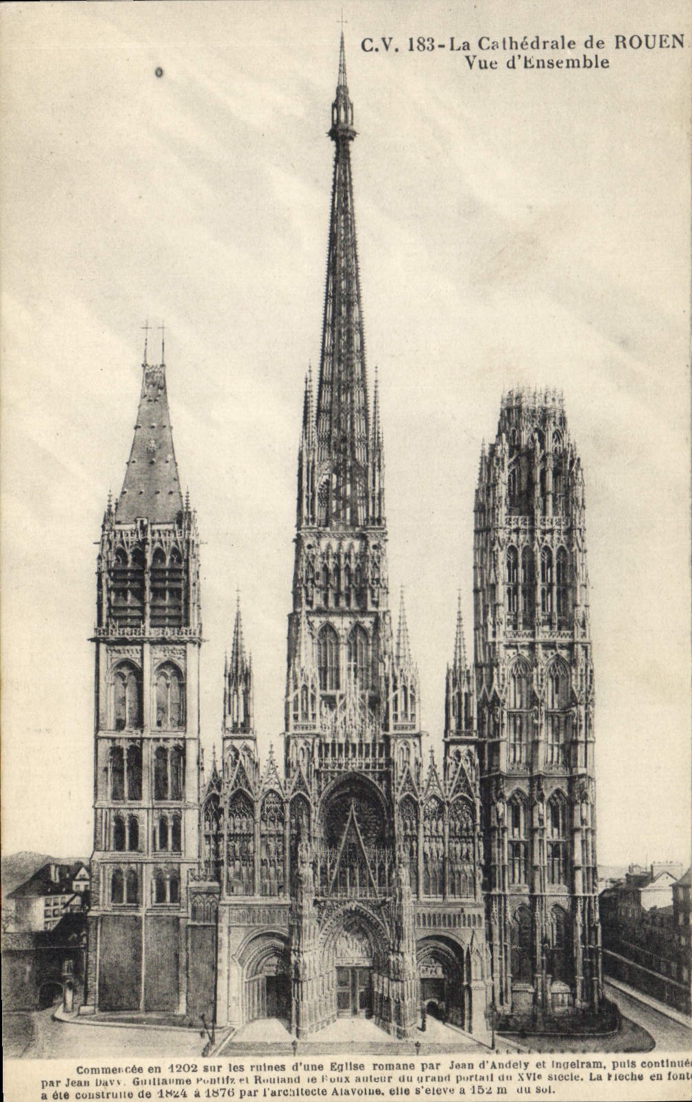 CPA La Cathedrale de Rouen Vue d'ensemble