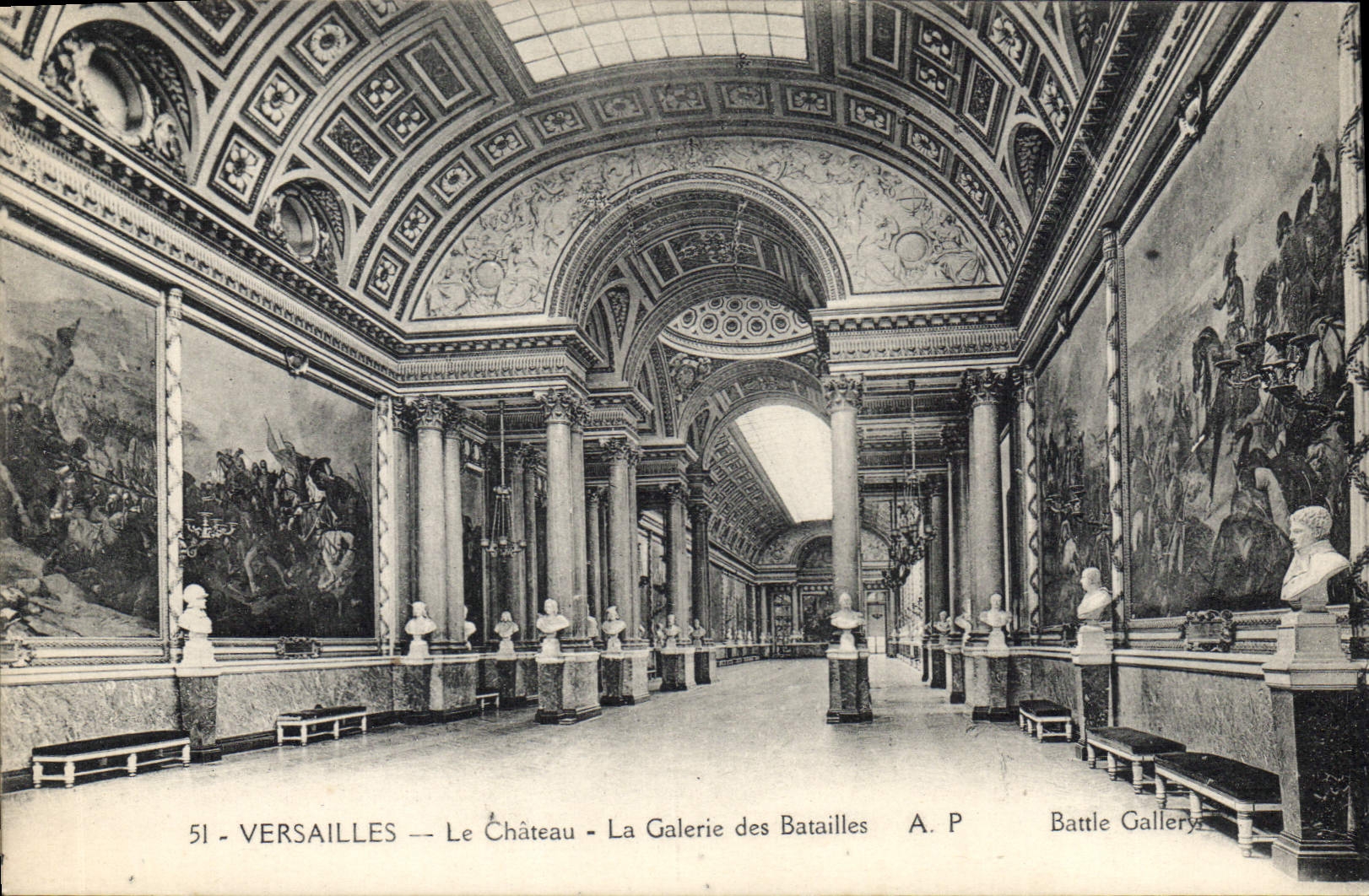 CPA Versailles Le Chateau La Galerie des Batailles 
