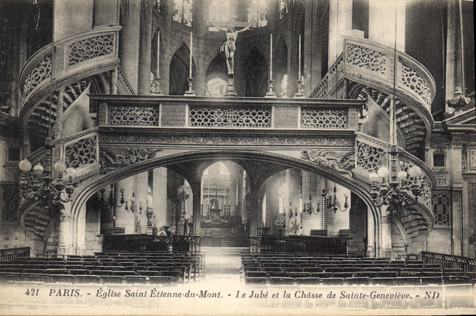 CPA Paris Eglise Saint Etienne du Mont Le Jube et la Chasse de Sainte Genevieve 