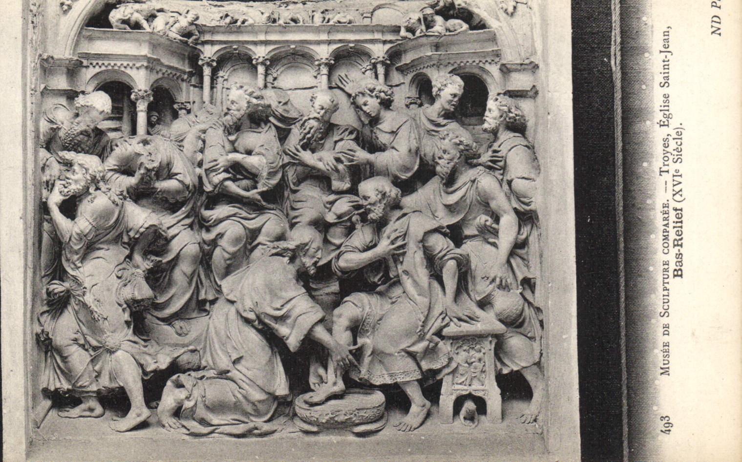 CPA Musee de Sculpture Comparee Troyes Eglise Saint Jean Bas Relief