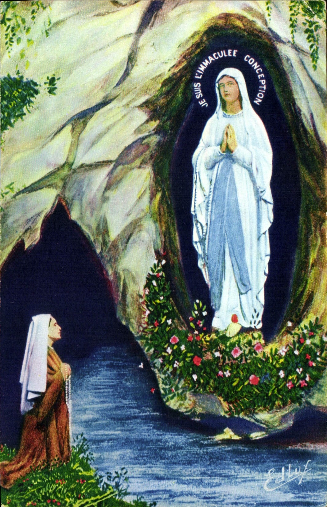 CPA Lourdes L'Apparition 