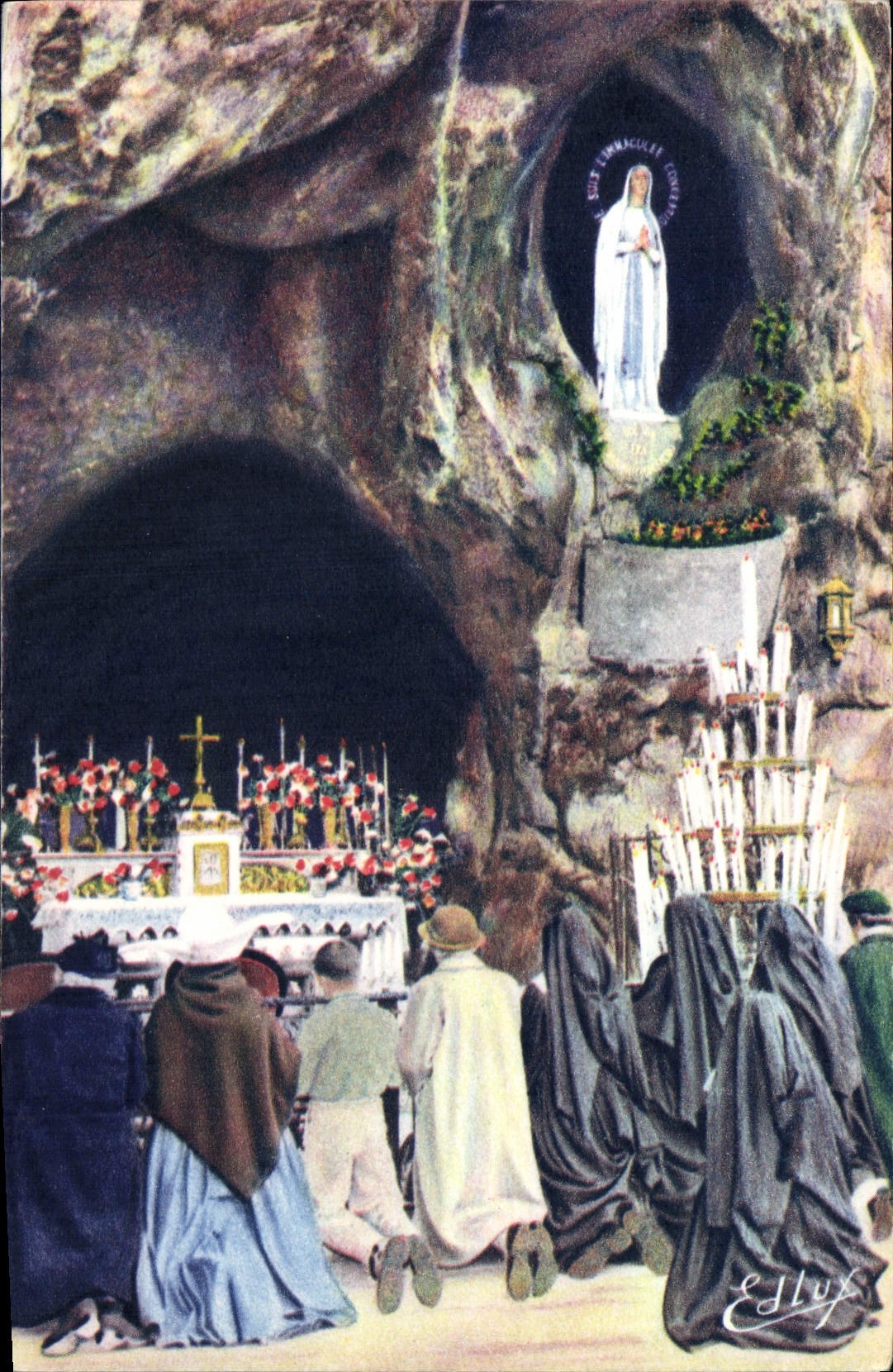 CPA Lourdes La Grotte Miraculeuse 