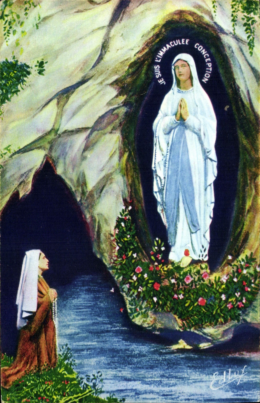 CPA Lourdes L'Apparition 