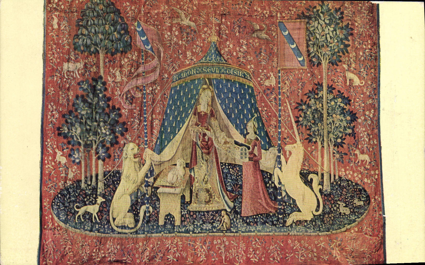 CPA Tapisserie La dame a la licorne 