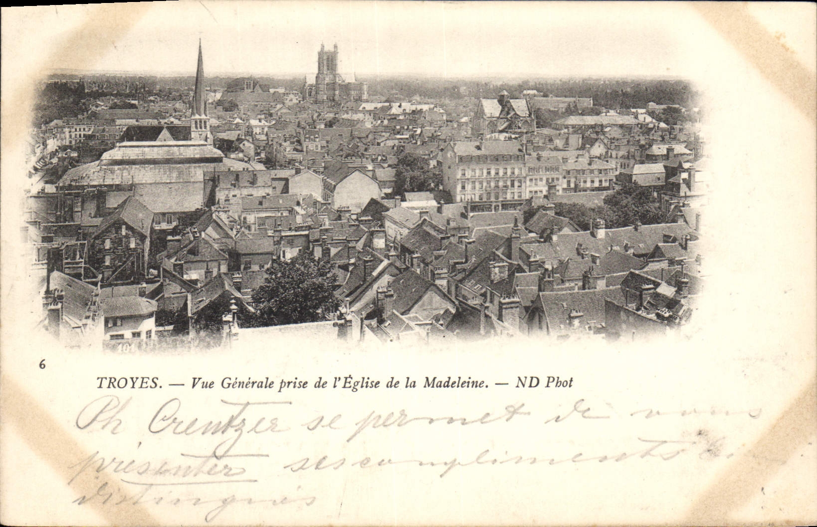 CPA Troyes  Vue Generale prise de l'Eglise de la Madeleine Carte 1900