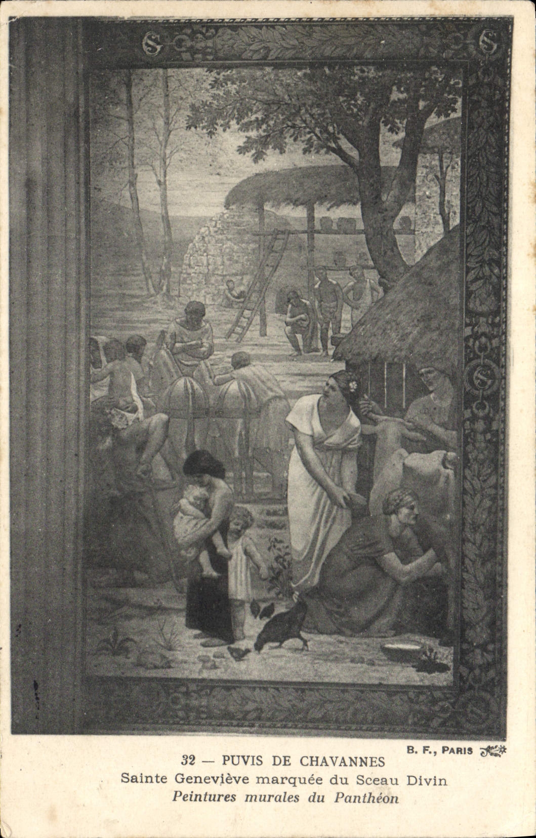 CPA Puvis de Chavannes Sainte Genevieve marquee du Sceau Divin 